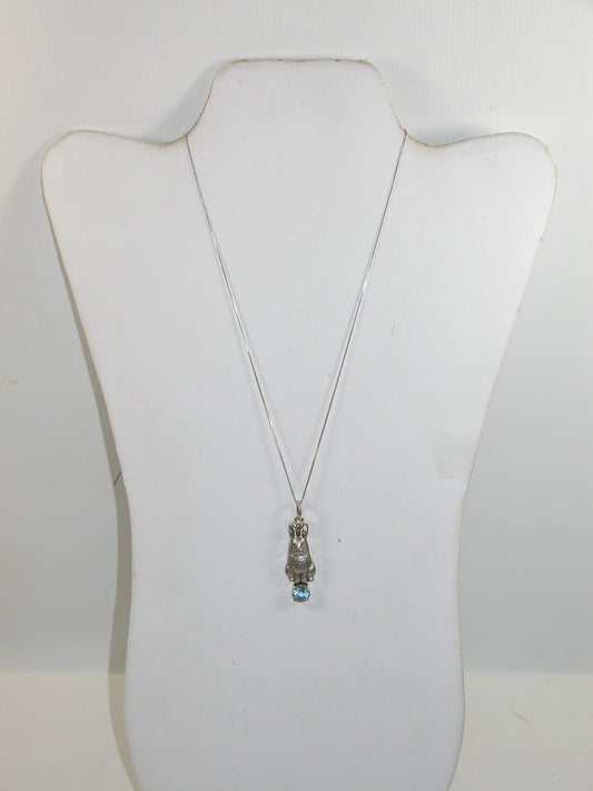 33090 Bunny Blue Topaz Sterling Silver Necklace