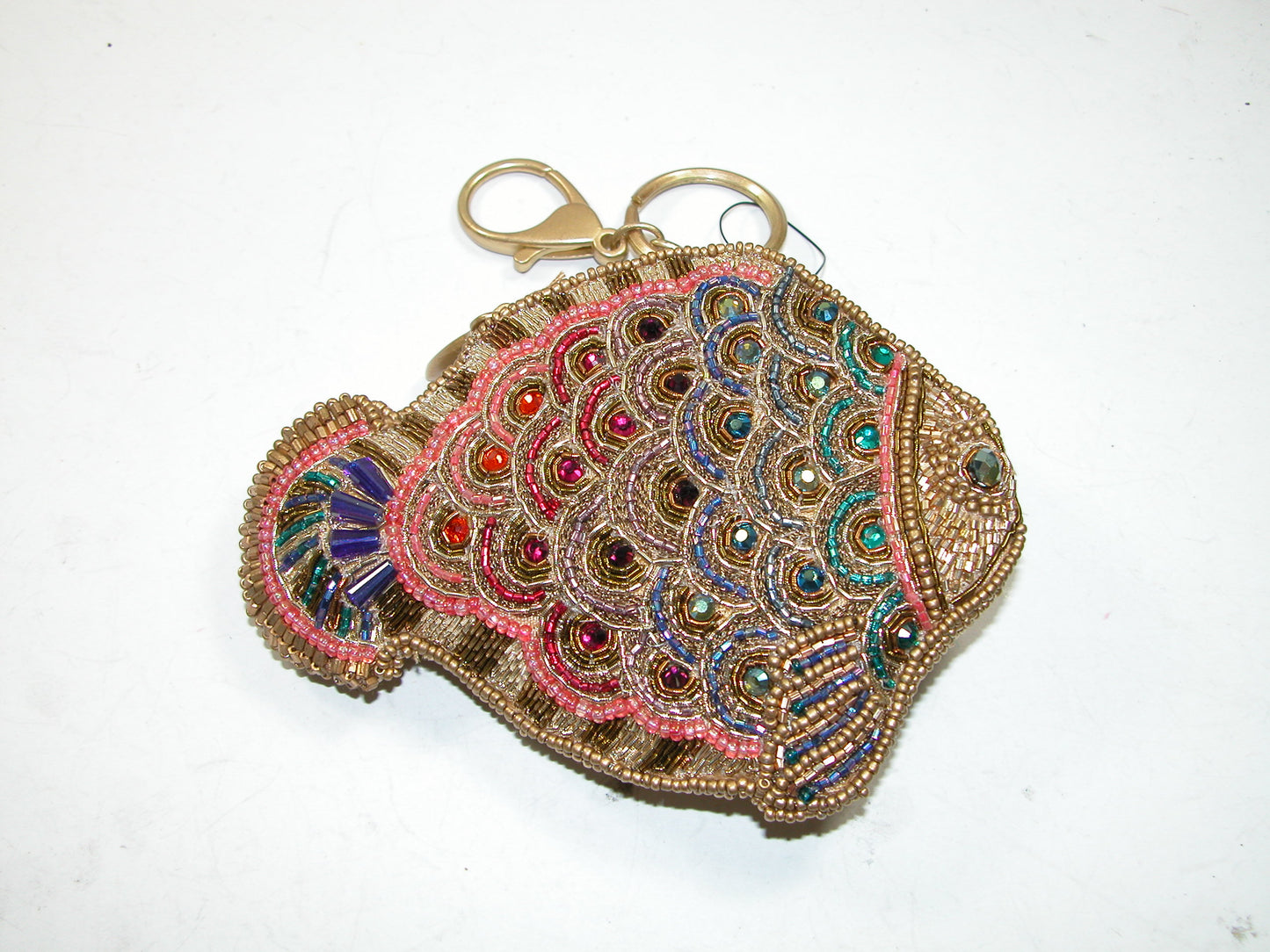 Embroidered Fish Coin Purse Beaded GF3279