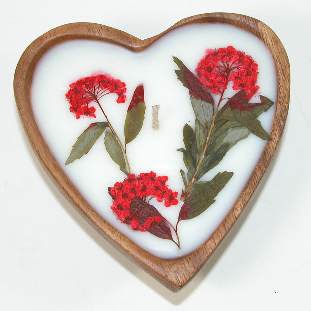 Wooden Bowl Heart Candle GF5631 100% Soy Wax
