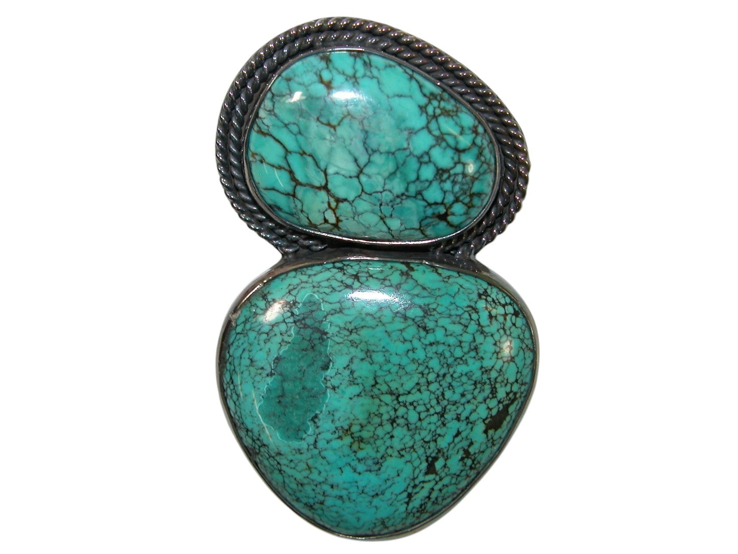 39654 Two-Stone Turquoise Pin / Pendant