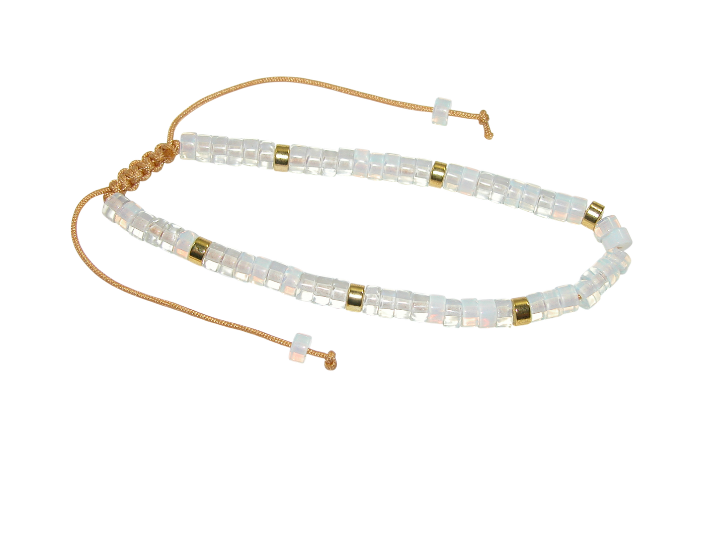 Rondell Adjustable Gemstone Bracelet BR01 Opal Quartz