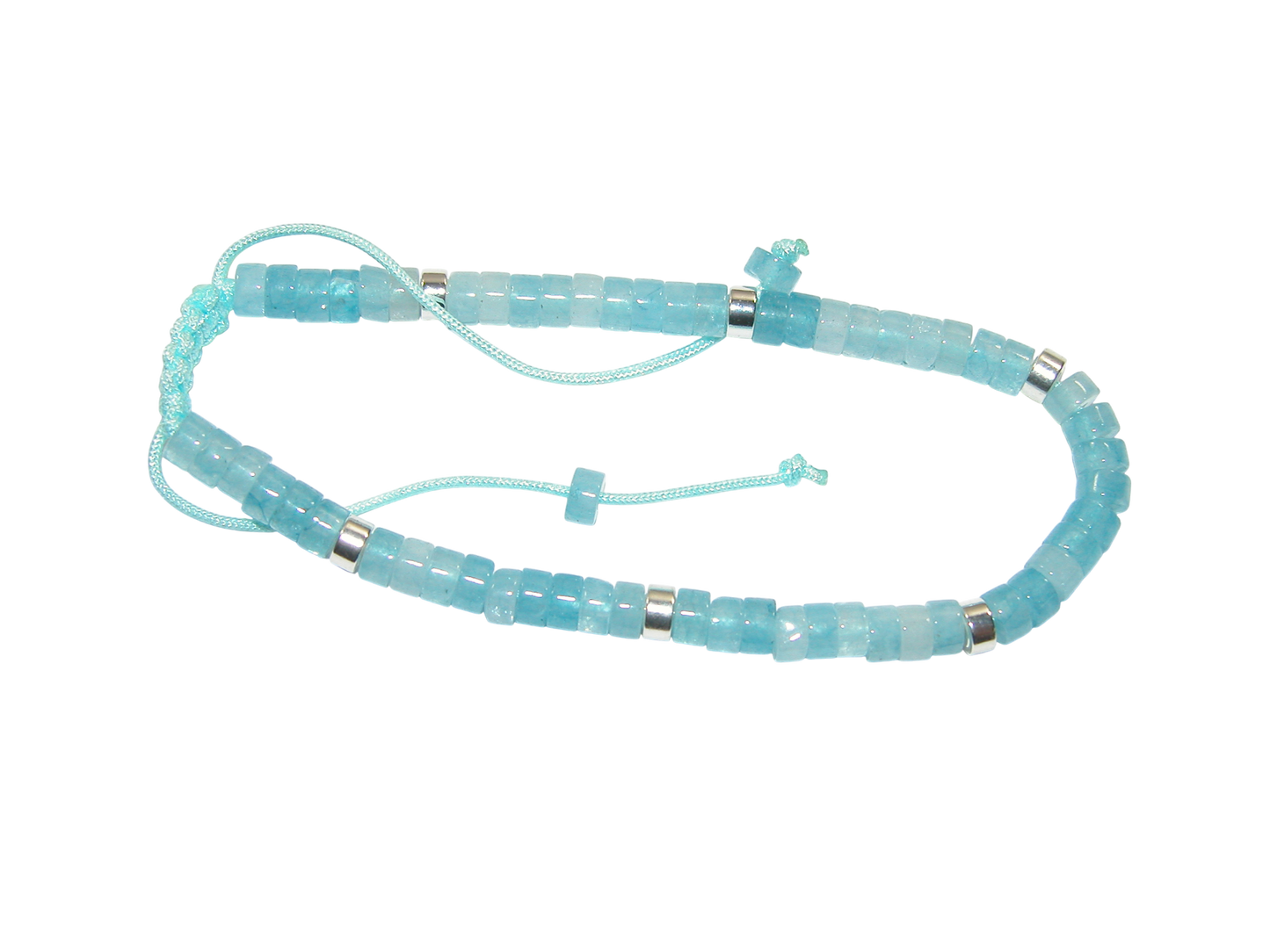 Rondell Adjustable Gemstone Bracelet BR02 Aquamarine