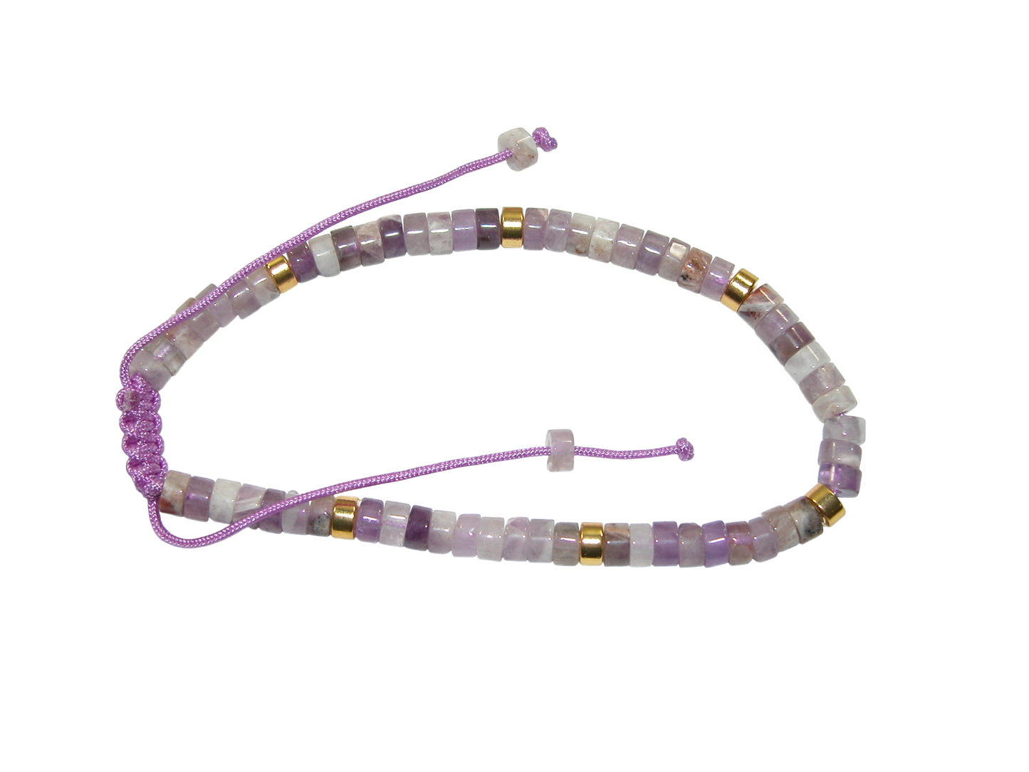 Rondell Adjustable Gemstone Bracelet BR03 Amethyst
