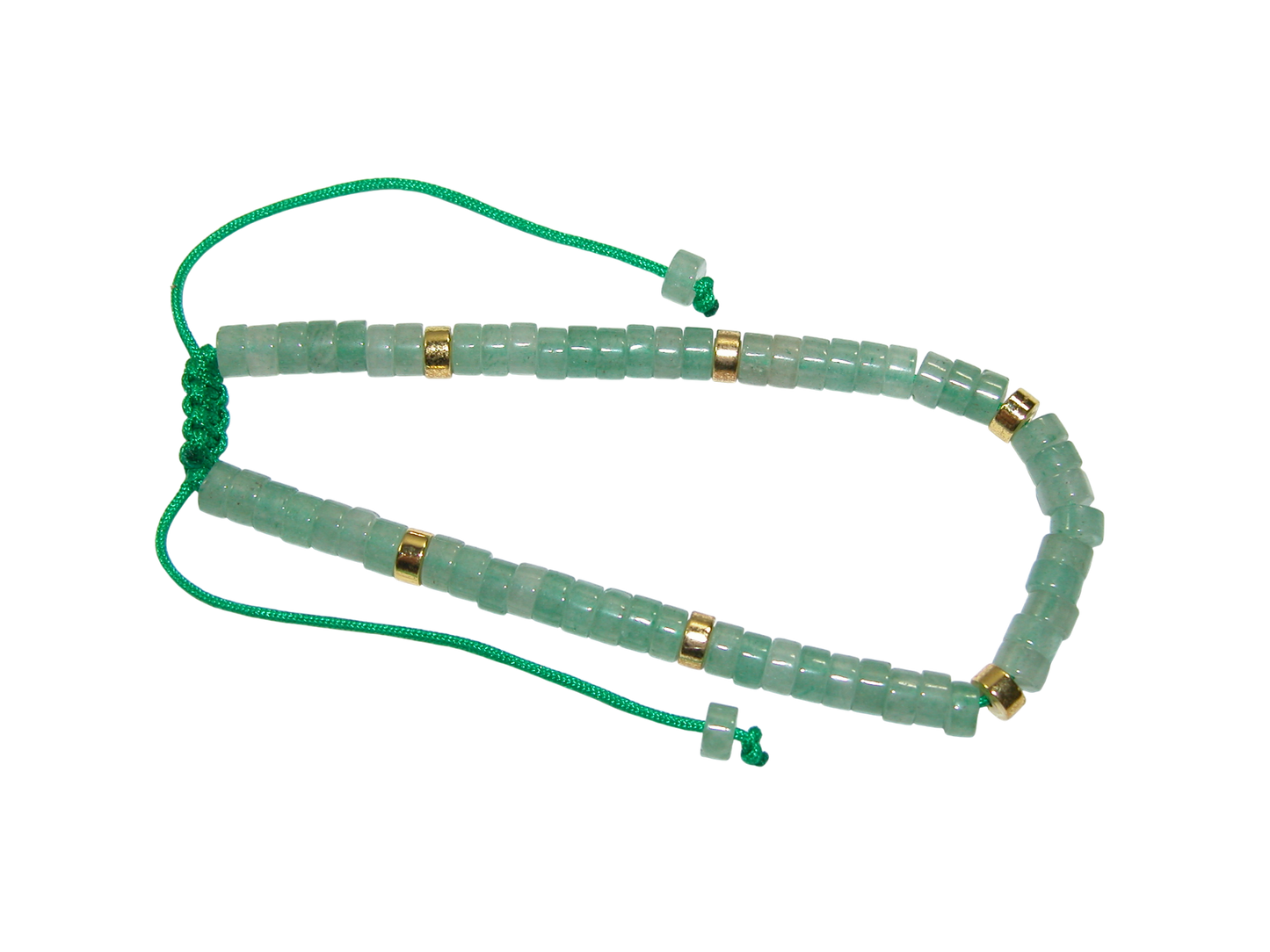 Rondell Adjustable Gemstone Bracelet BR05 Green Aventurine