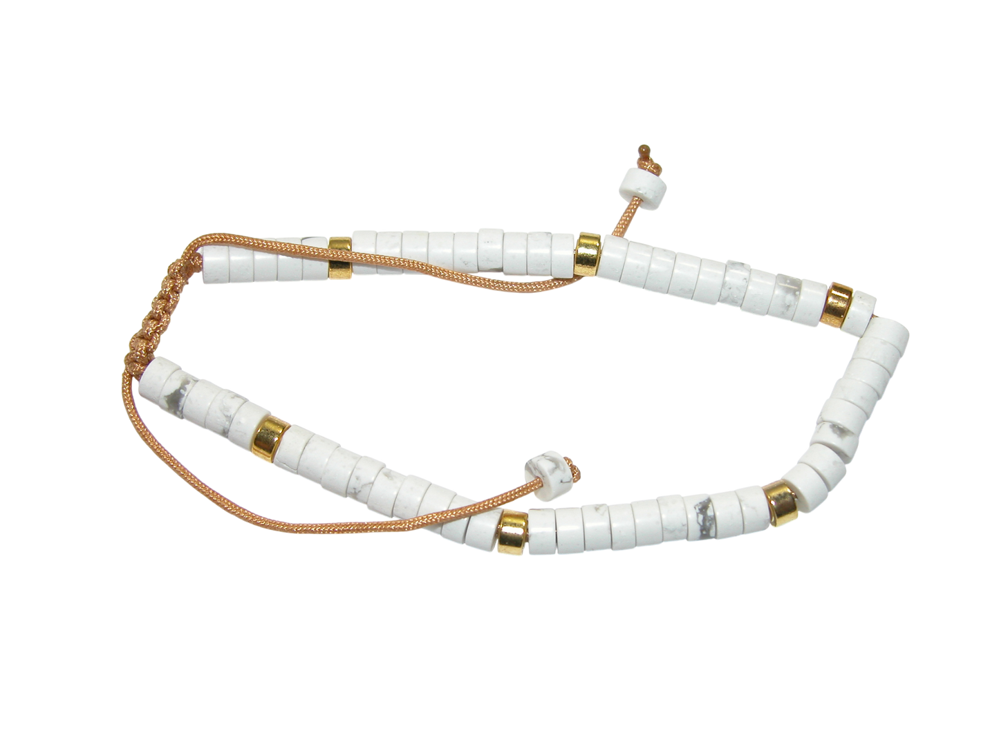 Rondell Adjustable Gemstone Bracelet BR09 White Howlite