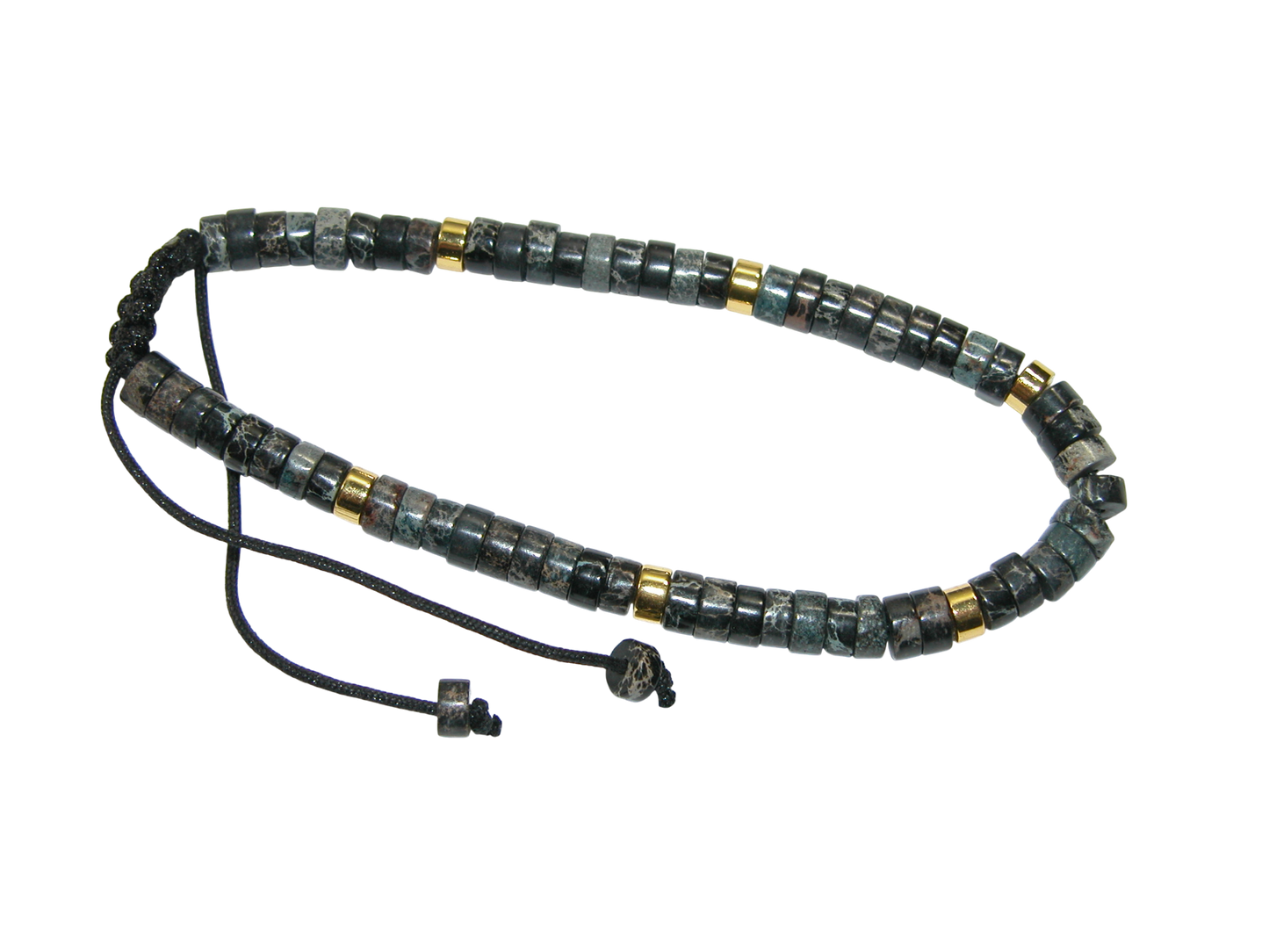 Rondell Adjustable Gemstone Bracelet BR06 Lava Stone