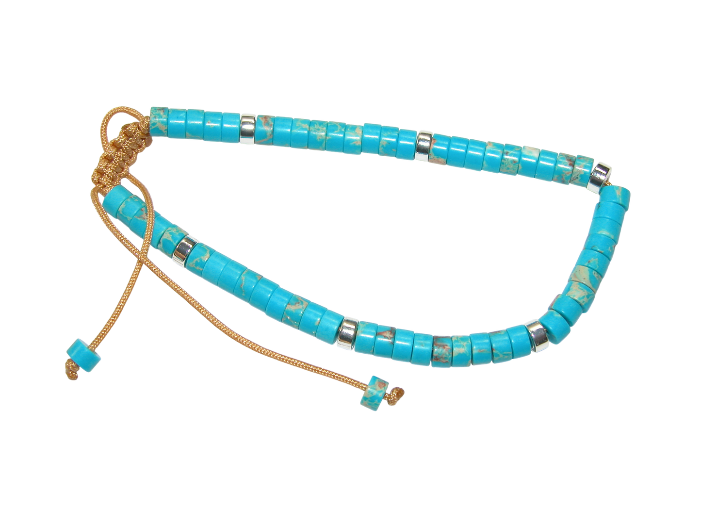 Rondell Adjustable Gemstone Bracelet BR14 Turquoise