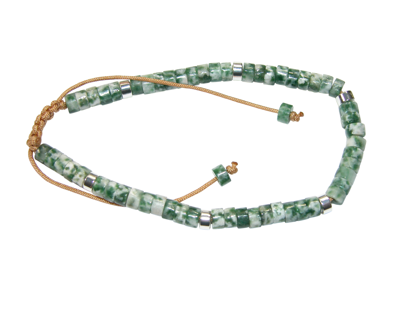 Rondell Adjustable Gemstone Bracelet BR37 Moss Agate