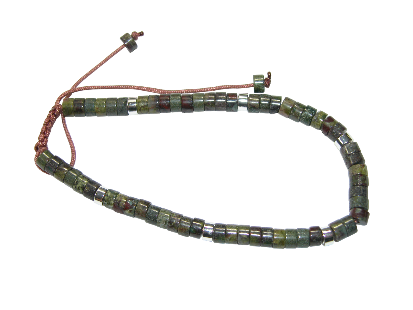 Rondell Adjustable Gemstone Bracelet BR38 Dragon Bloodstone