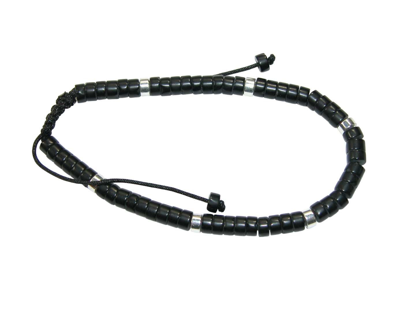 Rondell Adjustable Gemstone Bracelet BR23 Black Onyx