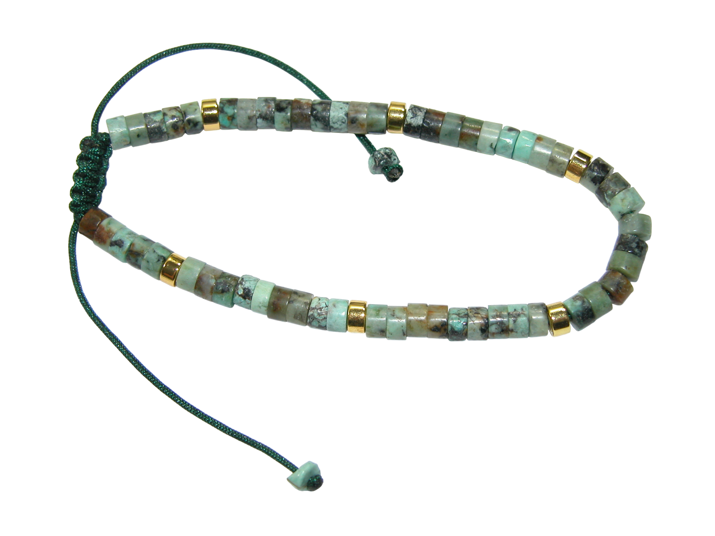 Rondell Adjustable Gemstone Bracelet BR22 African Turquoise