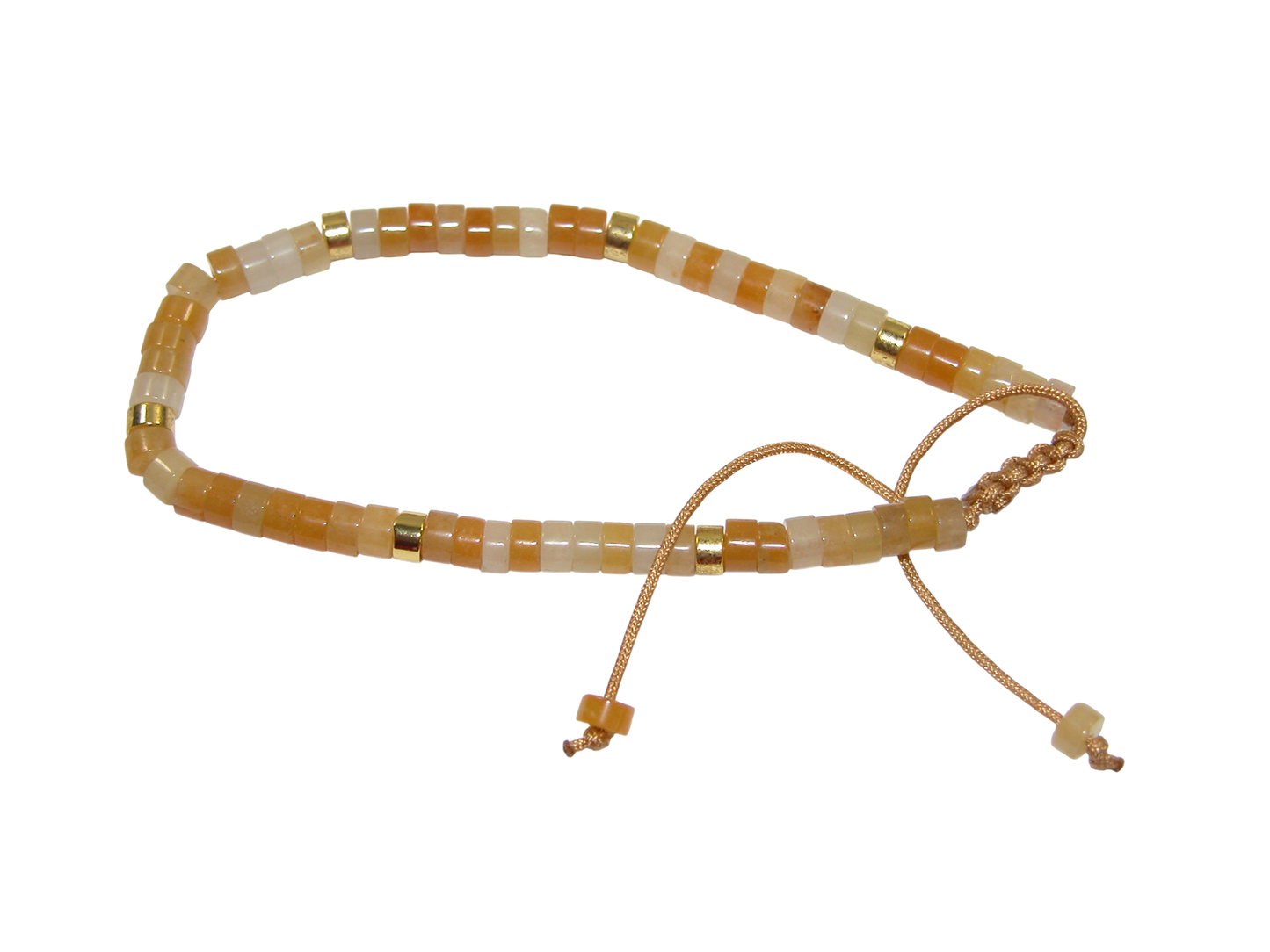 Rondell Adjustable Gemstone Bracelet BR38 Yellow Agate