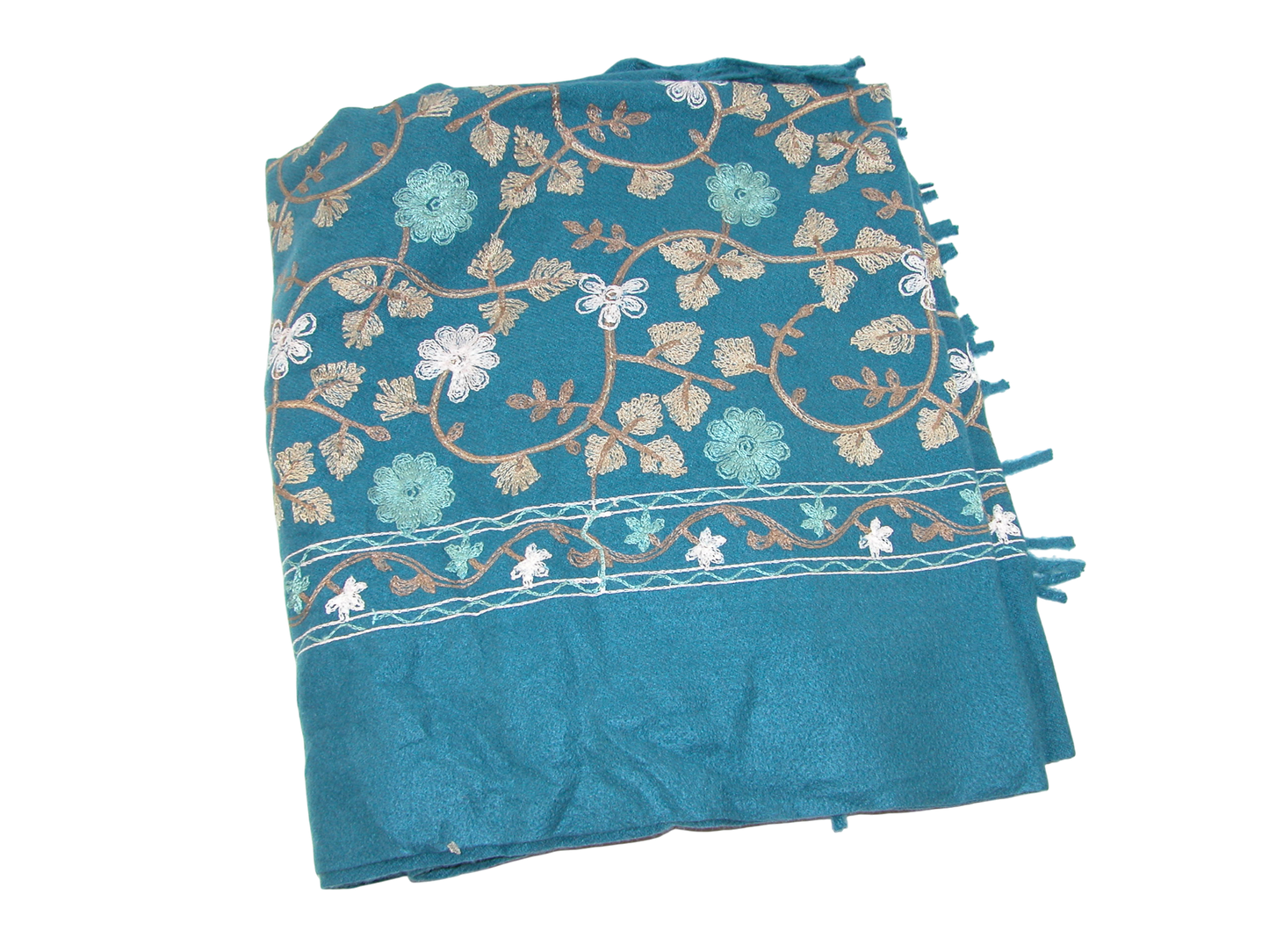 Embroidered Shawl Scarf GF3292 Teal