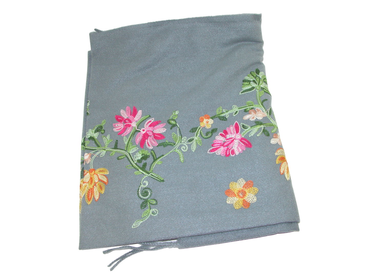 Embroidered Shawl Scarf GF3295 Grey