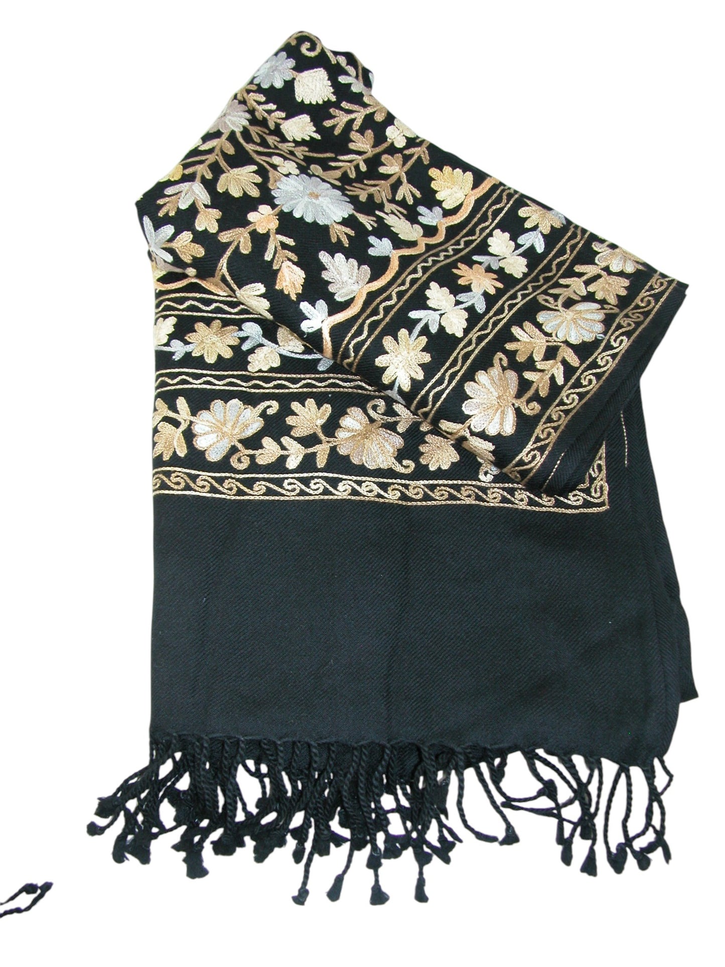 Embroidered Full Coverage Yellow Florals Shawl Pashmina (GF4305)