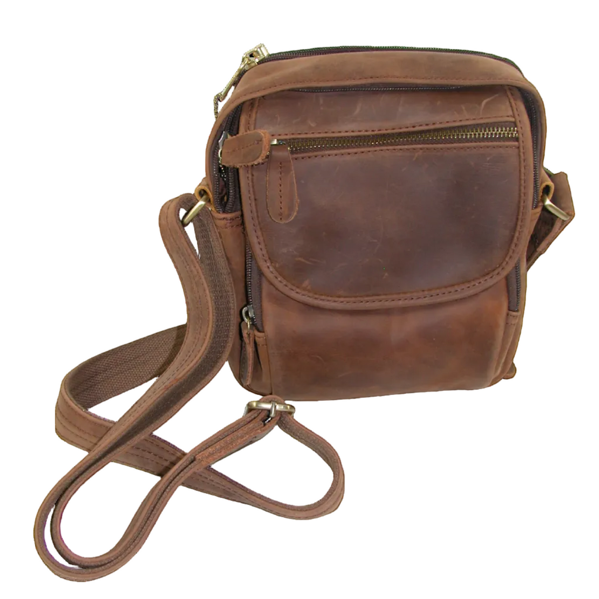 Oiled Leather Crossbody Brown GF3389