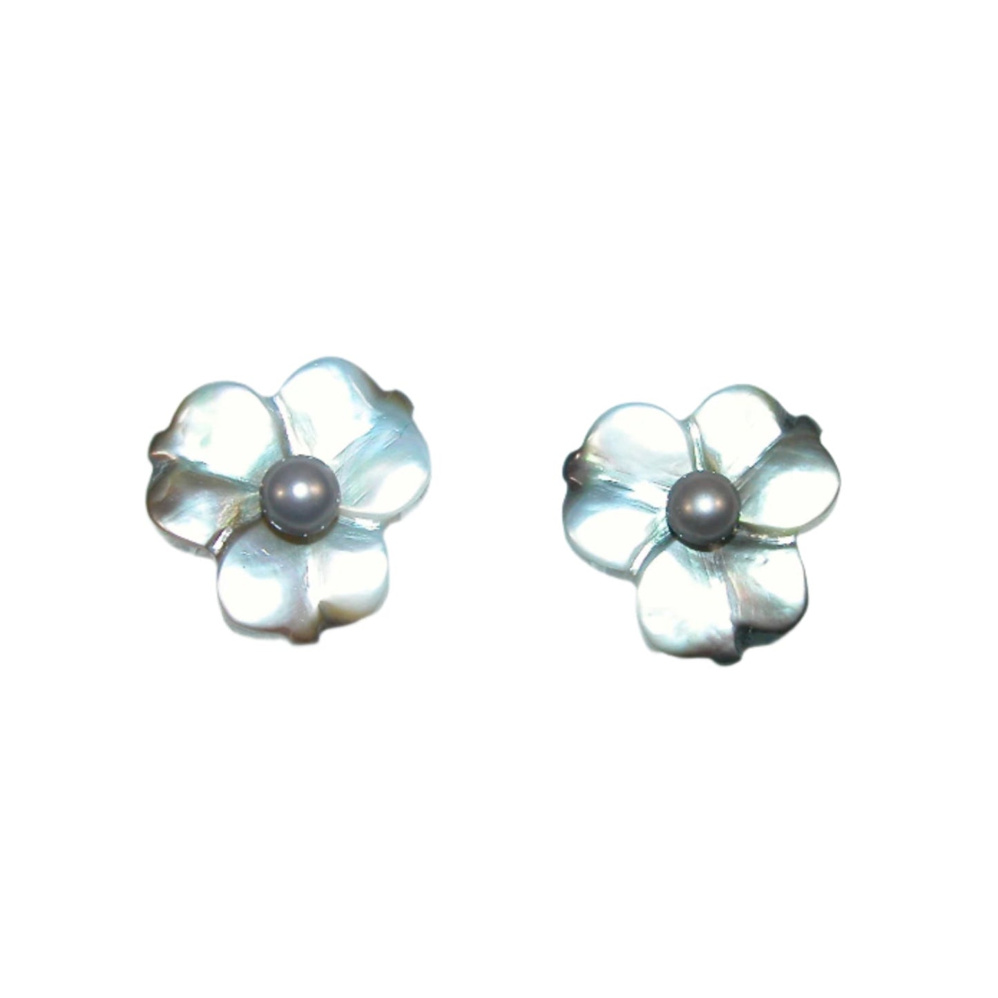 Mother of Pearl Flower Sterling Silver Earrings