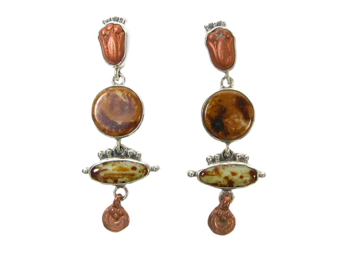29394 Vintage Glass, Sterling Silver Earrings
