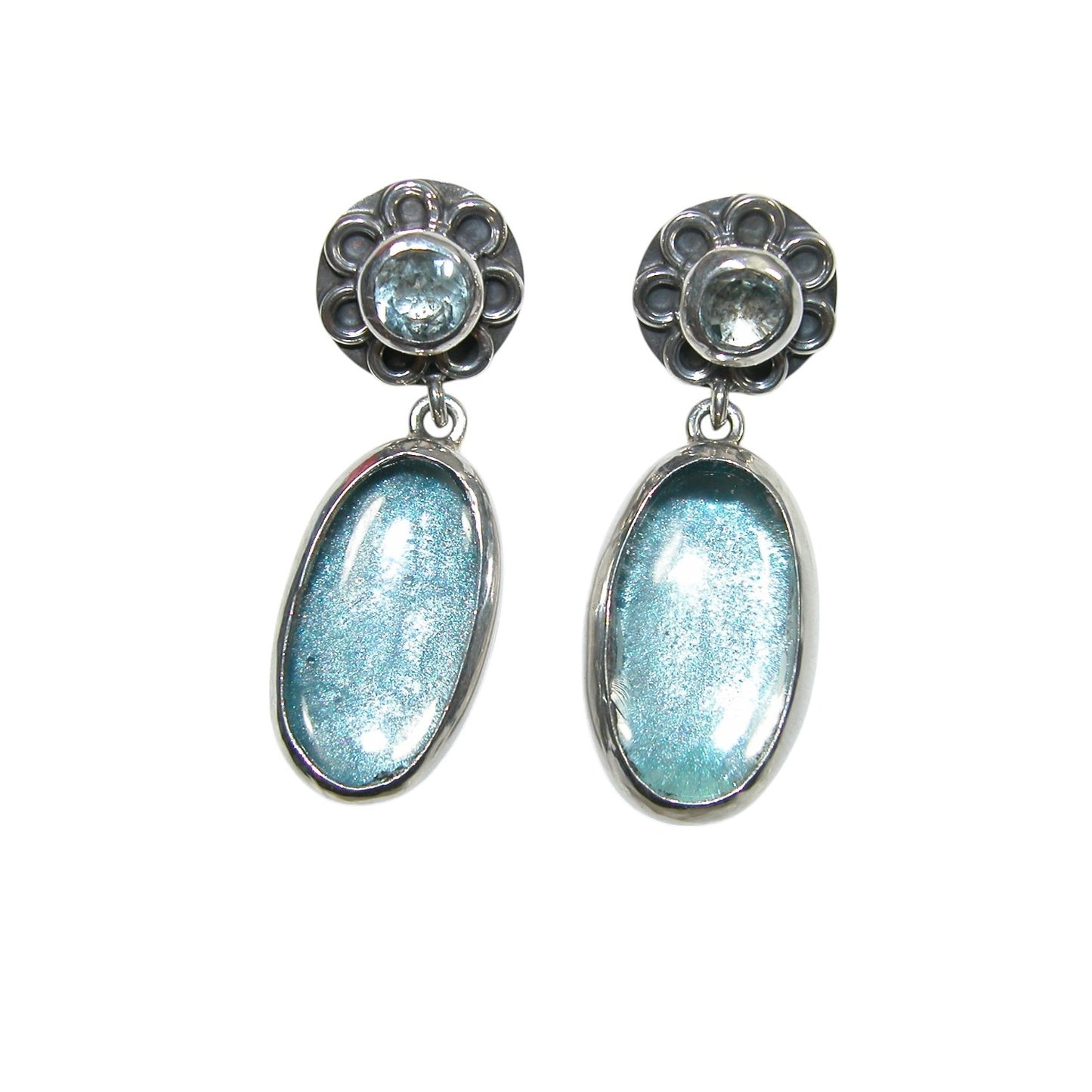 33878 Aquamarine Sterling Silver Earrings