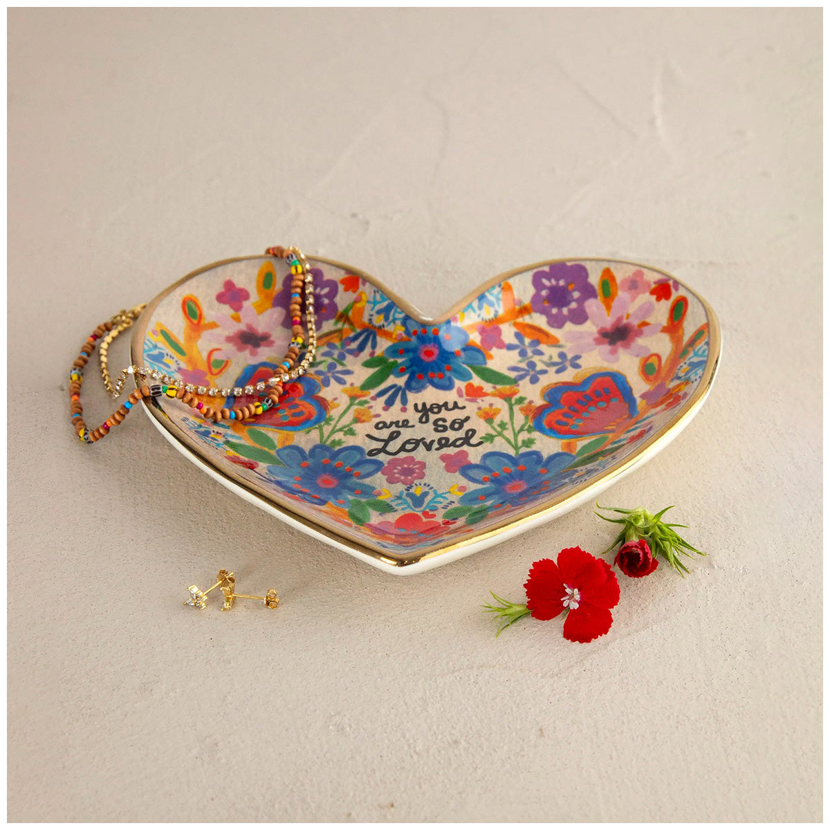 Artsy Ceramic Trinket Dish, You Are So Loved Heart (GF2185)