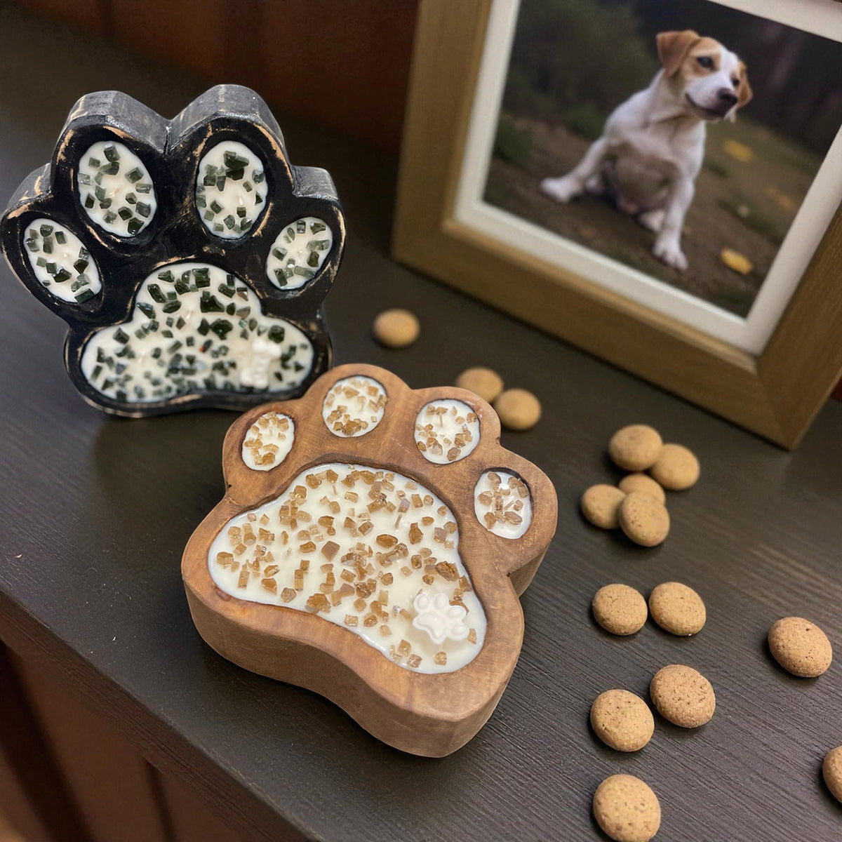 Wooden Pet Paw Candle, Brown (GF3473)