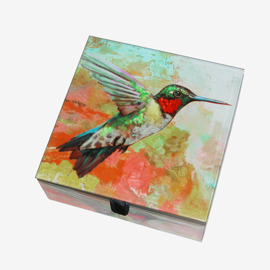 Glass Keepsake Box, Hummingbird (GF3995)