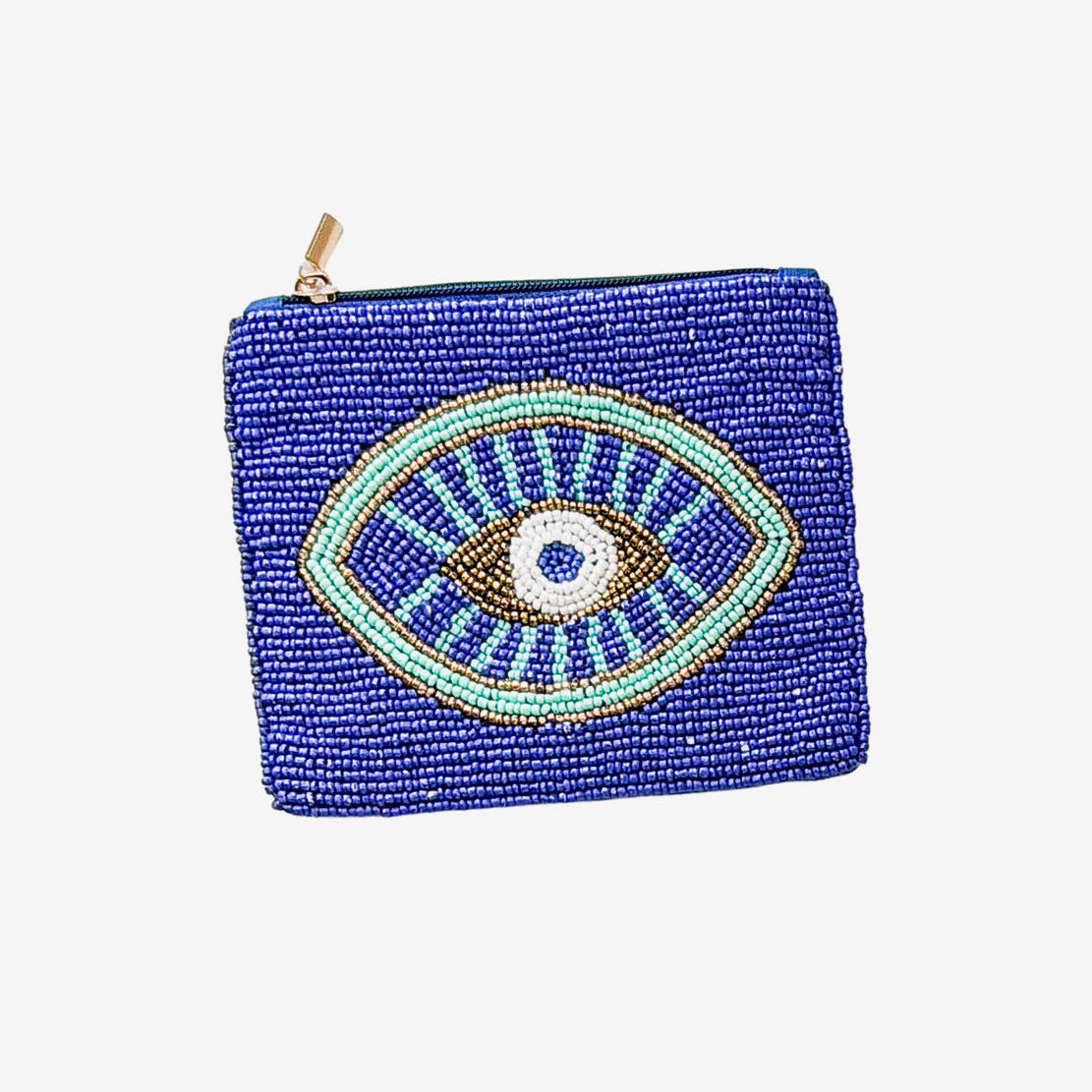 Beaded Coin Purse, Blue Evil Eye (GF4239)