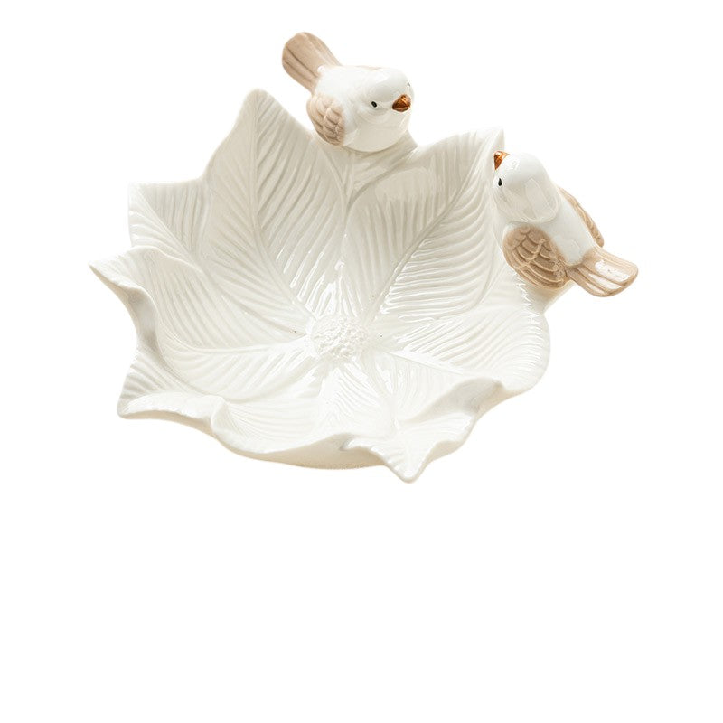 Two Birds with Leaf Trinket Jewelry Dish GF4423
