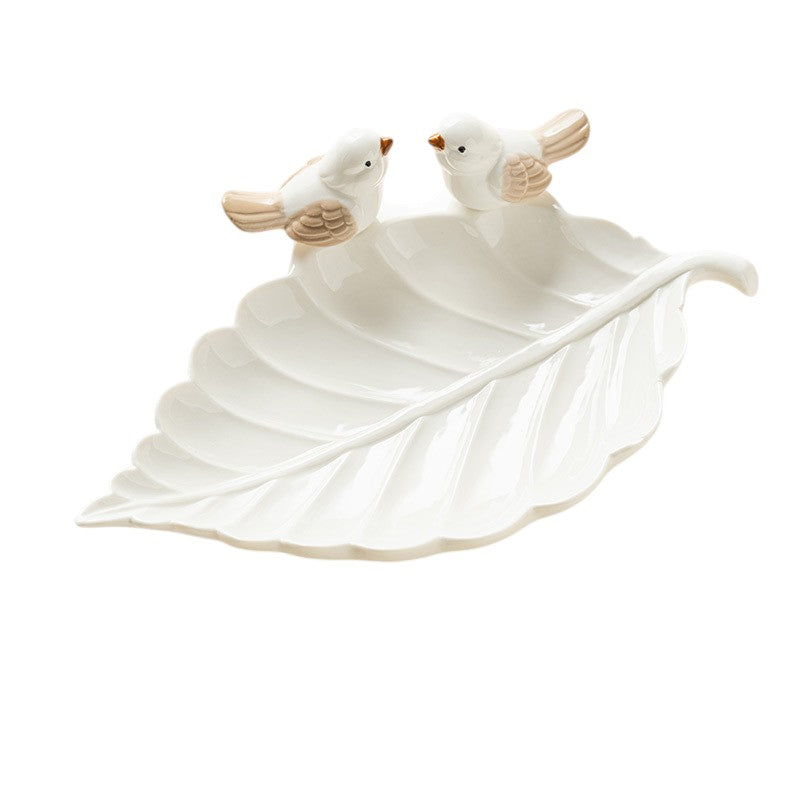 Two Birds with Leaf Trinket Jewelry Dish GF4425