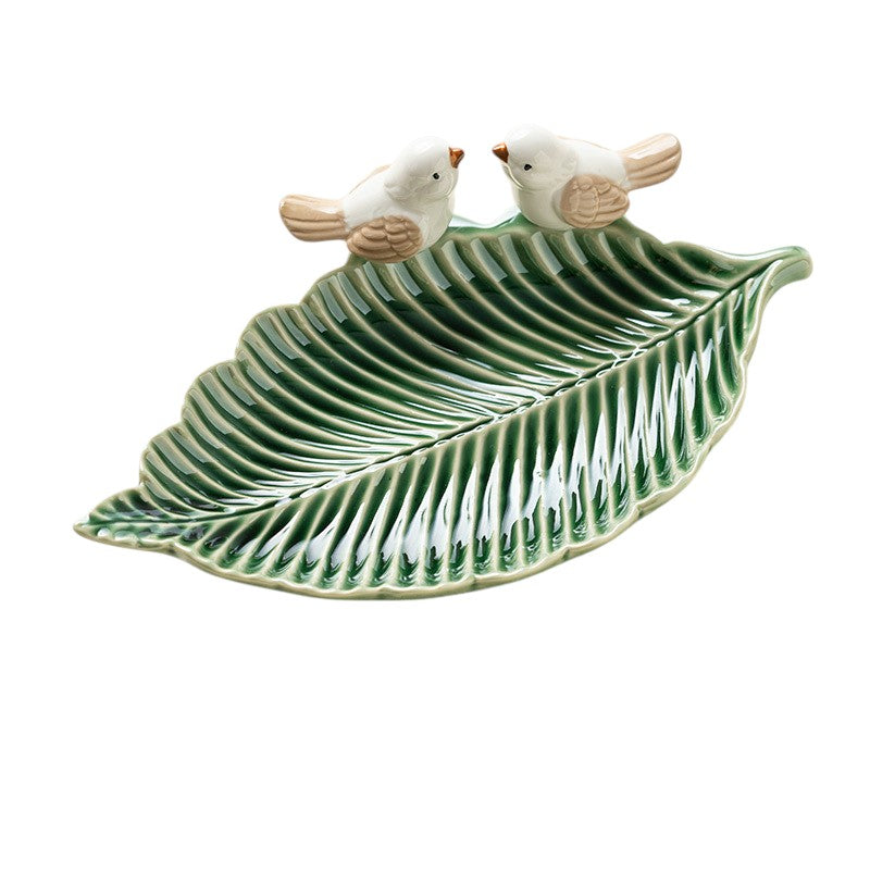 Two Birds with Leaf Trinket Jewelry Dish GF4426