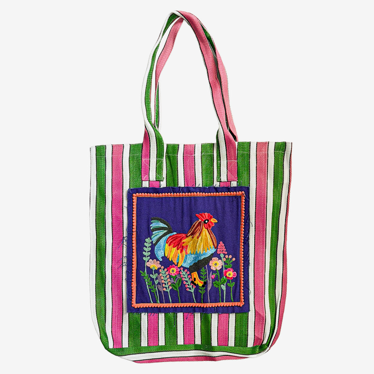 Embroidered Recycled Mesh Tote, Rooster (GF4546)