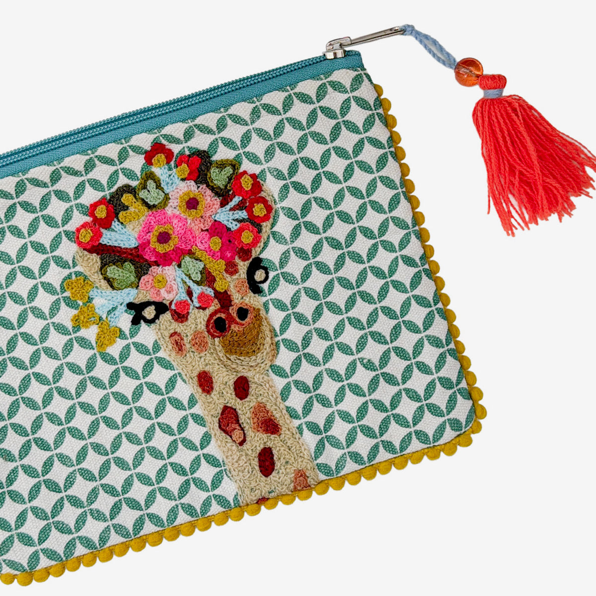 Embroidered 100% Cotton Pouch, Giraffe (GF4558)