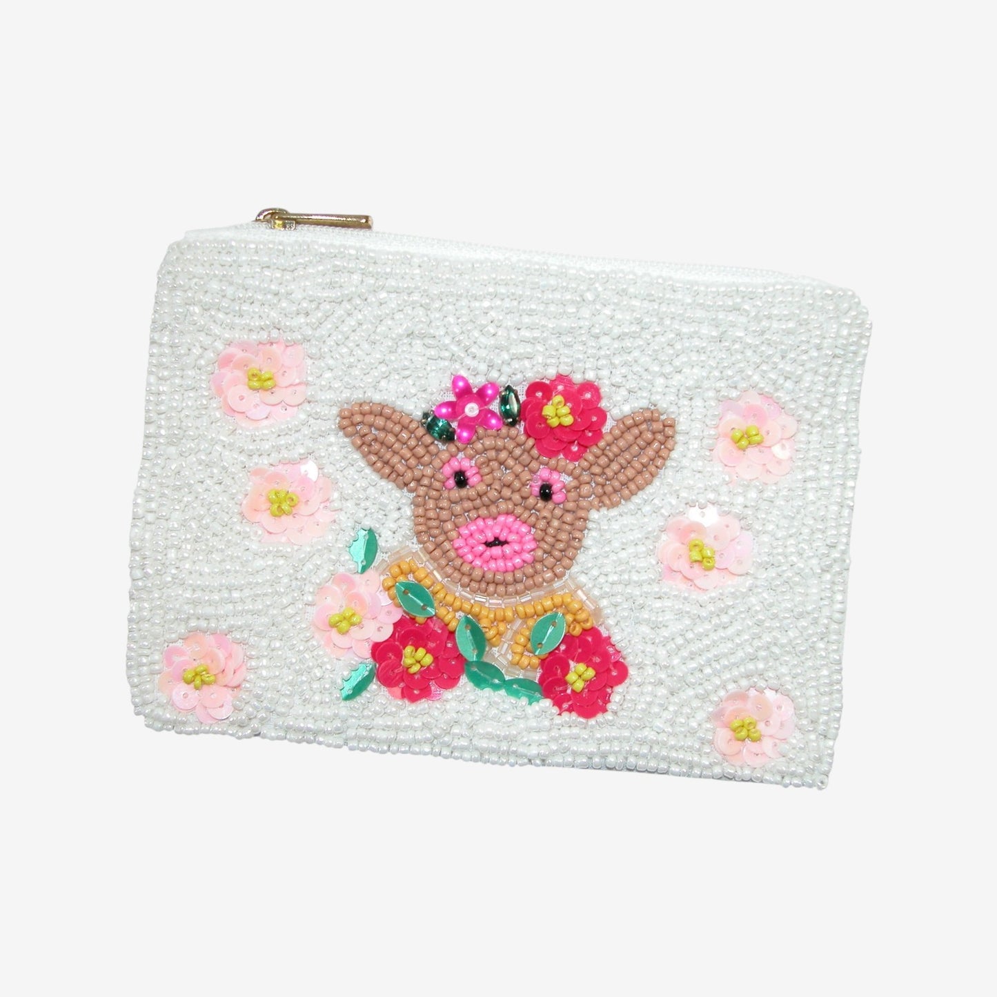 Beaded Coin Purse, Cow (GF4620)