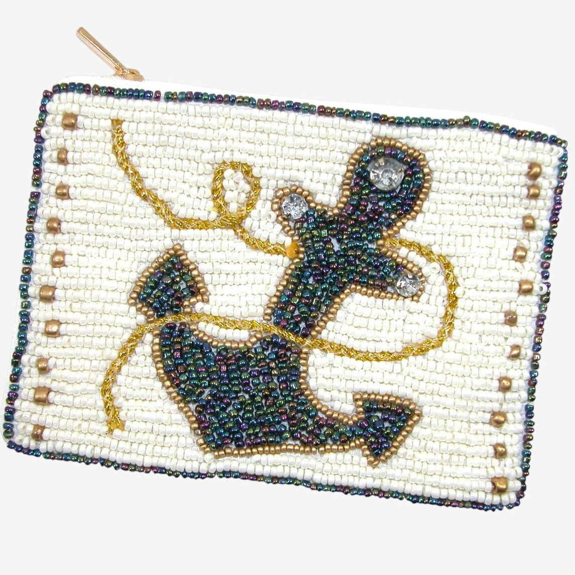 Hand Beaded Coin Purse GF4623 Anchor