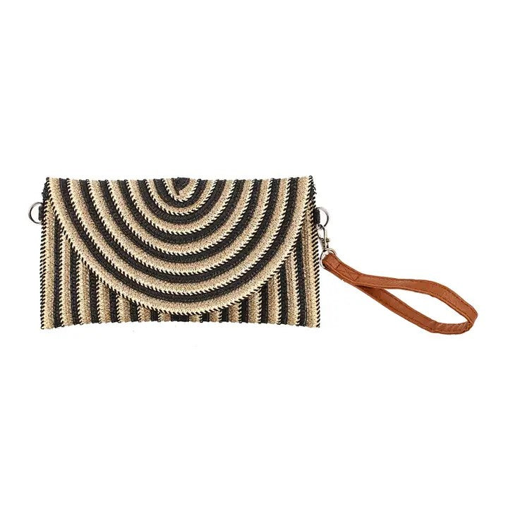 Woven Black and Tan Clutch GF4823