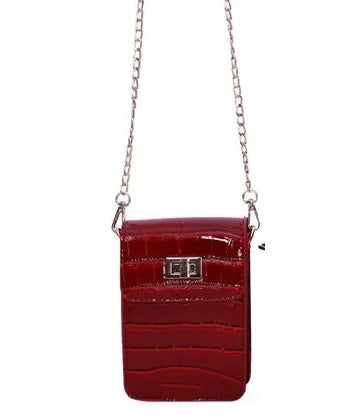 Faux Red Leather Crossbody GF4821