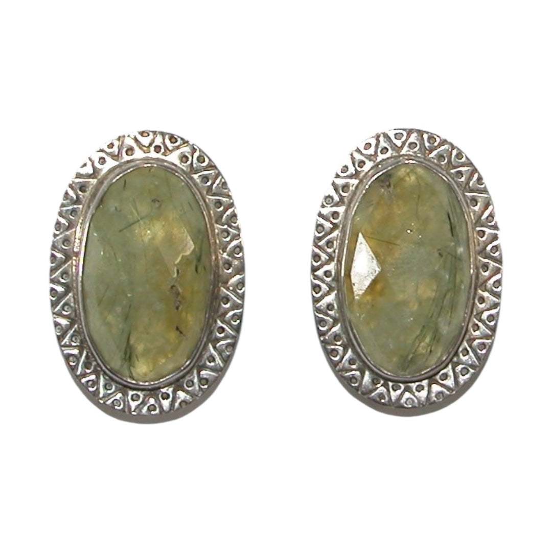 6838 Prehnite Sterling Silver Earrings