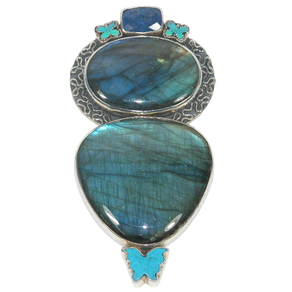 31840 Lapis, Labradorite Sterling Silver Pin and Pendant