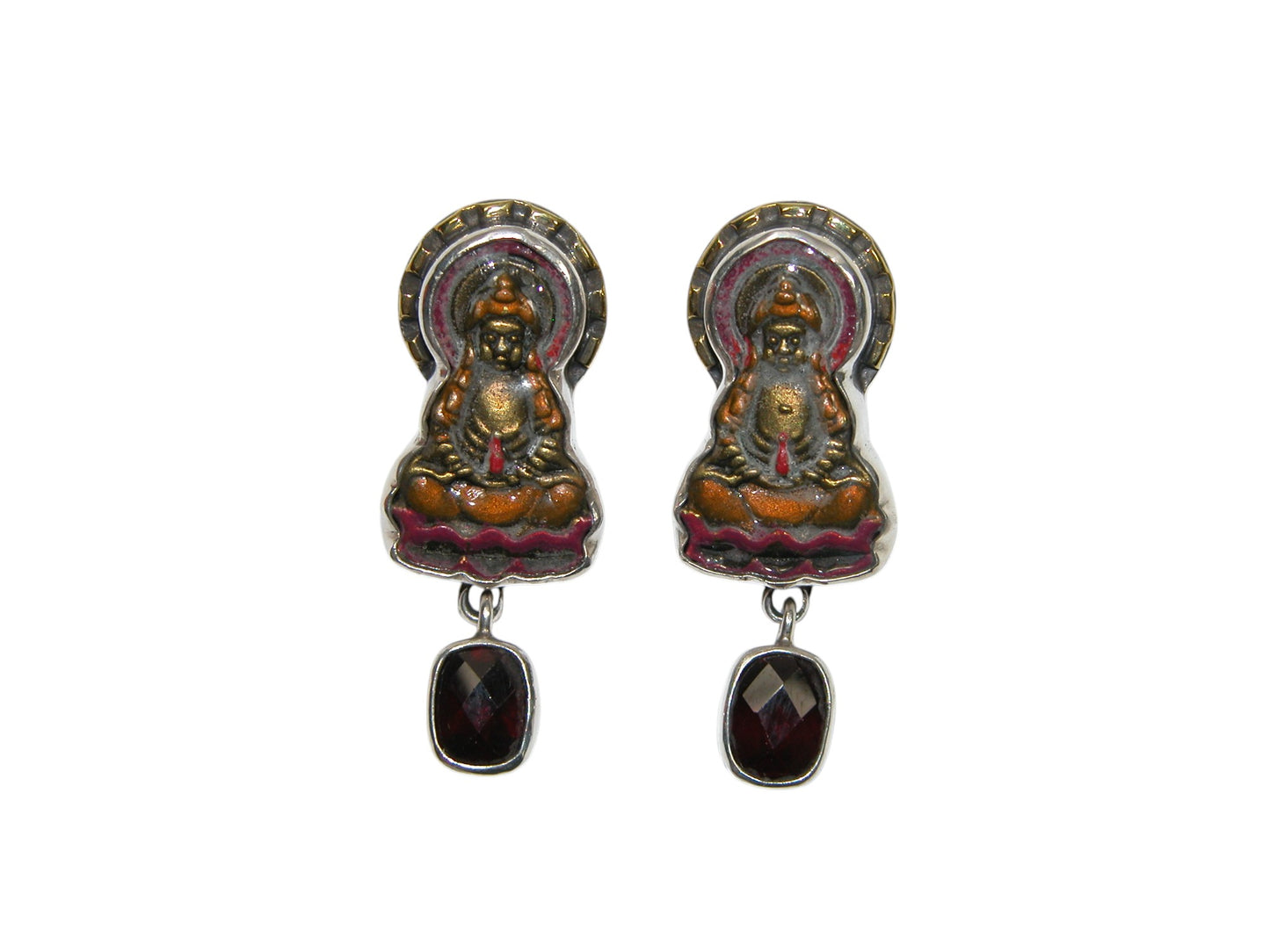 Buddha Sterling Silver Earrings