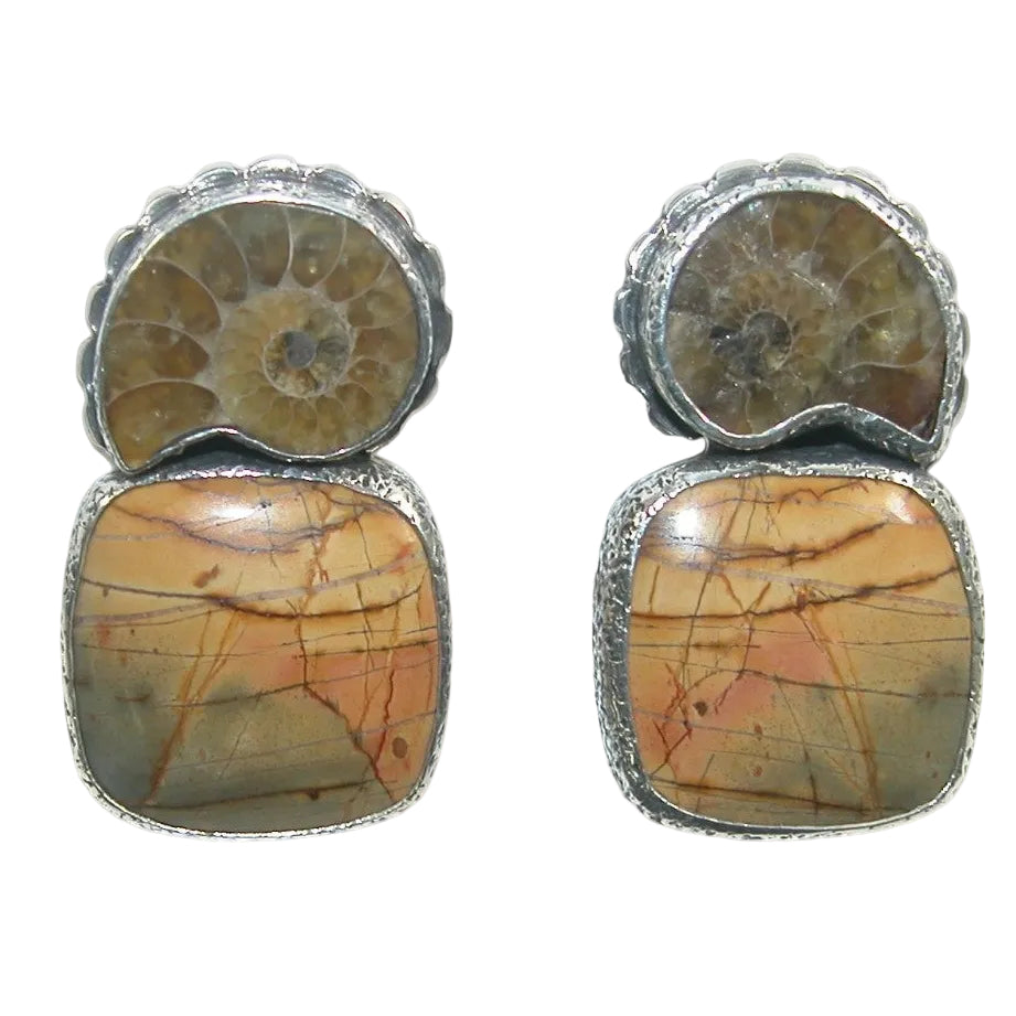 32821A Ammonite Sterling Silver Earrings
