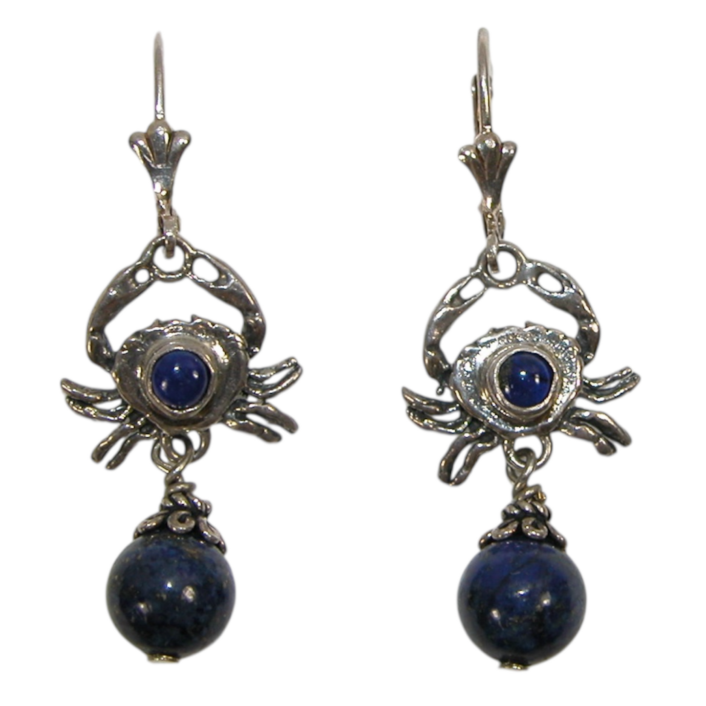 5292 Crab Lapis Sterling Silver Earrings