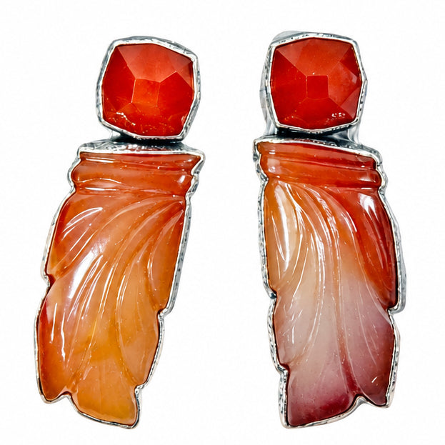 33386E Carnelian Agate Sterling Silver Earrings
