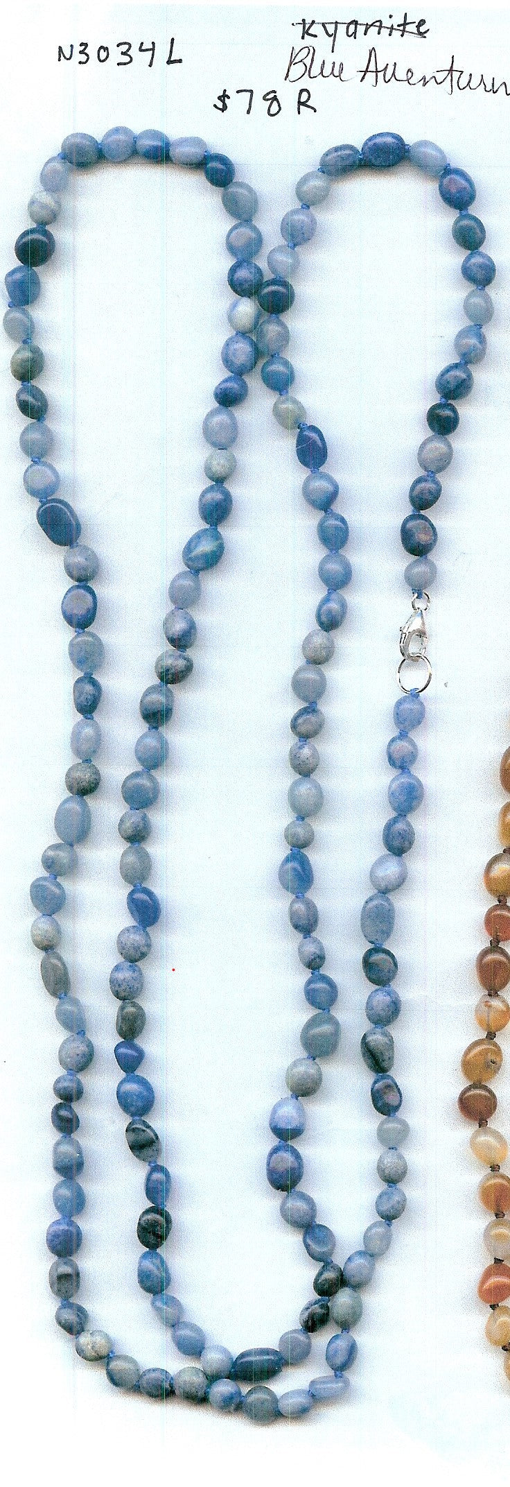 Blue Aventurine Beaded Long Necklace