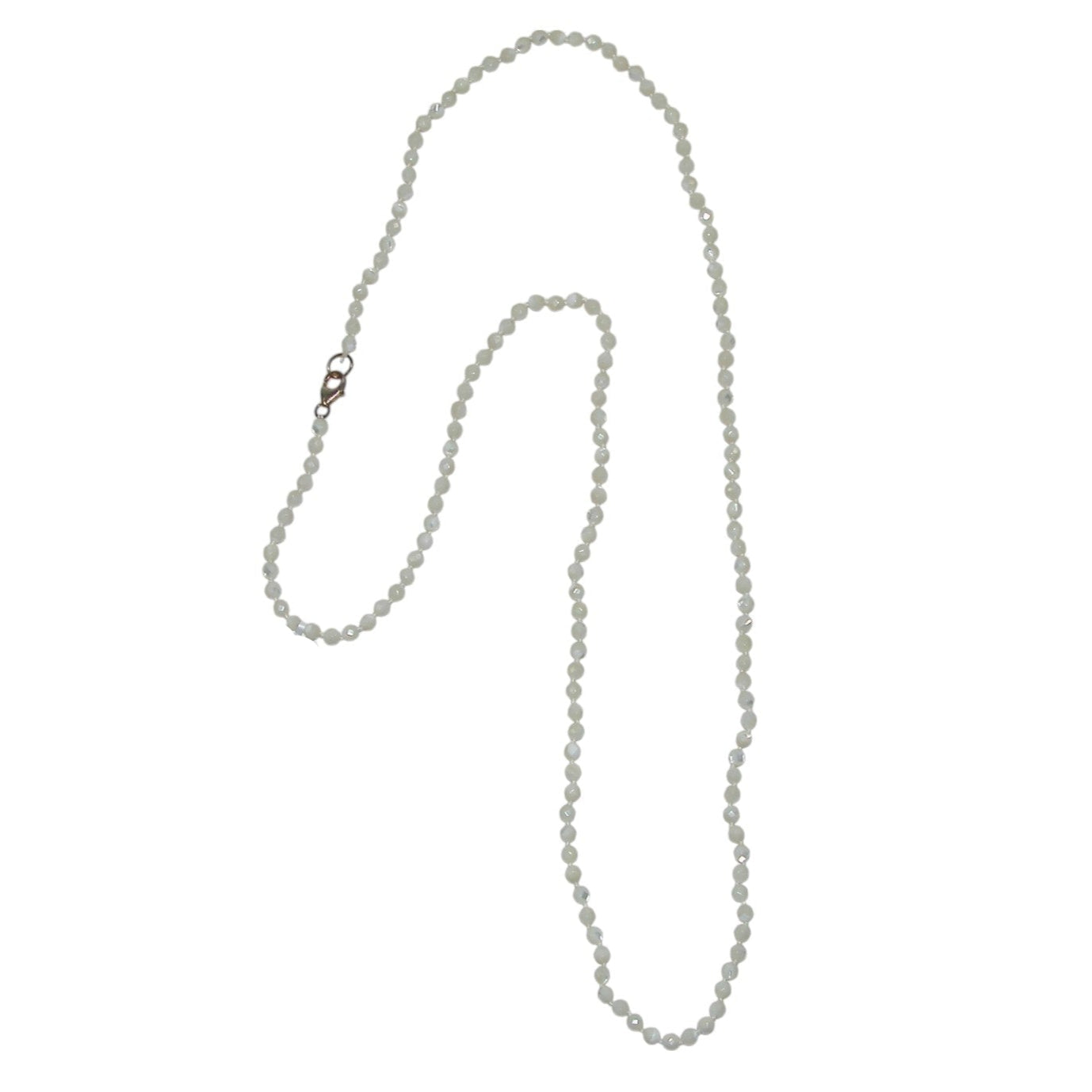 Pearl Long Beaded Sterling Silver Necklace