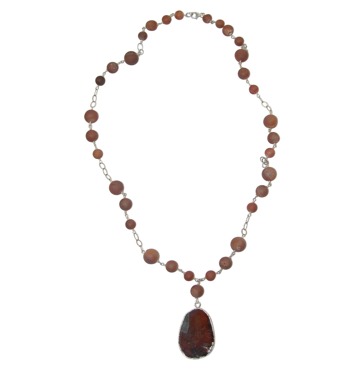 N5381 Agate Sterling Silver Necklace