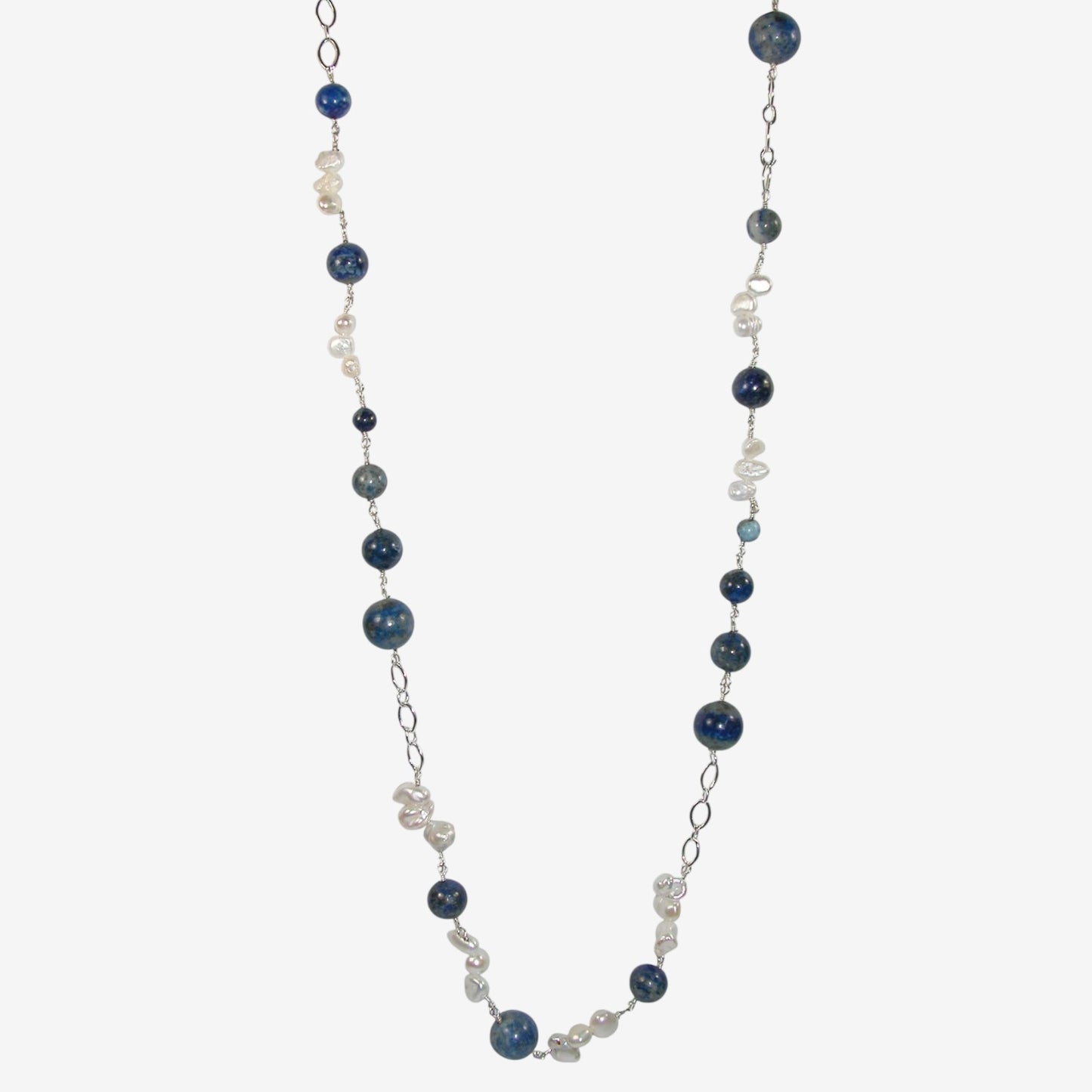 N5565 Lapis, Freshwater Pearl Necklace