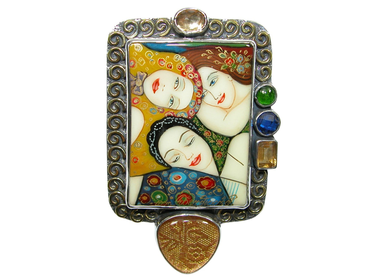 34490 painted pin pendant