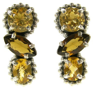 Whiskey Quartz Citrine Sterling Silver Earring