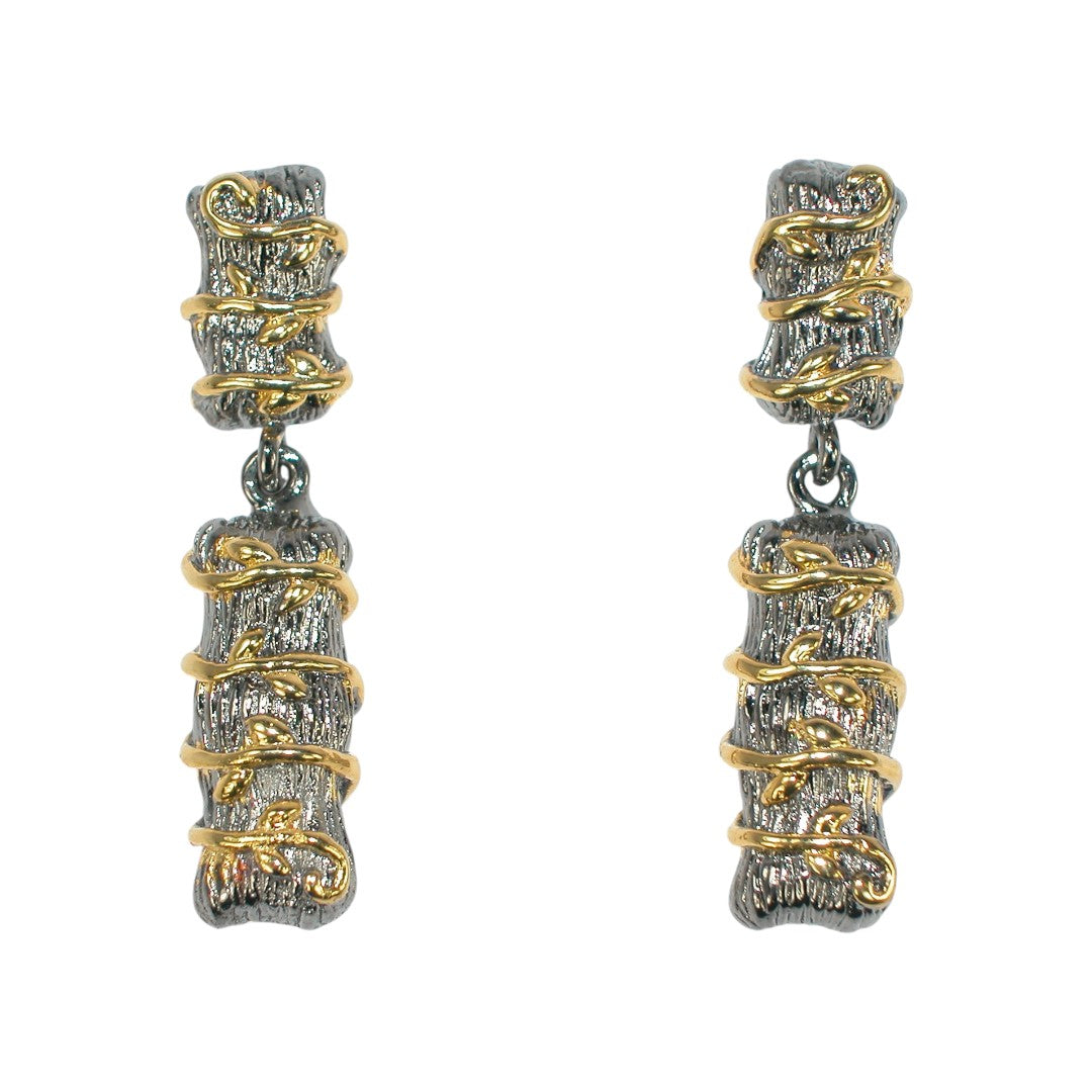 B5071 Silver & Gold Sterling Silver Earrings