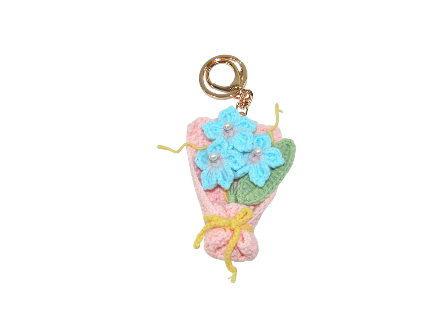 Crochet Blue Flower Keychain GF2146
